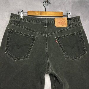 VTG Levis Mens 550 Relaxed Fit Black Jeans size 34 to 36x30 Denim Pants Made USA